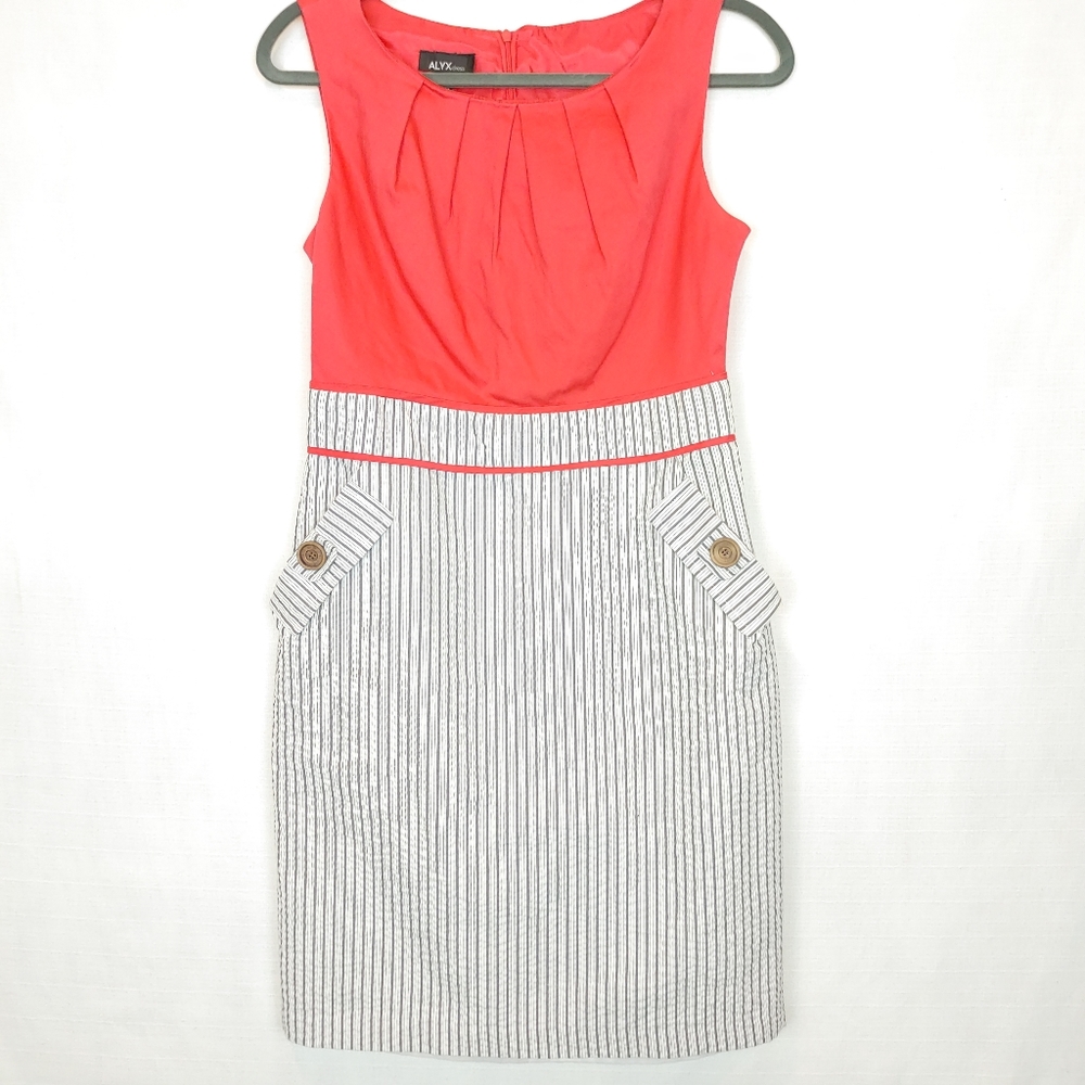 Alyx Dress Vermilion Color Block Cocktail Dress